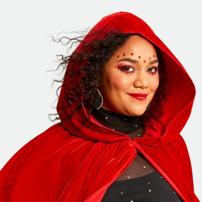 Adult Velvet Red Cape Halloween Costume One Size Fits Most - Hyde And EEK! Boutiqueâ„¢ - Image 2