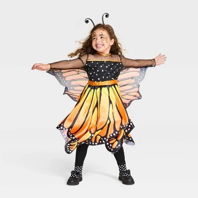 Toddler Glows Under Blacklight Monarch Butterfly Costume Dress - Hyde And EEK! Boutiqueâ„¢ - Image 3