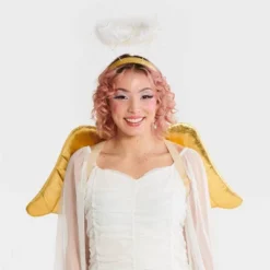 Adult Angel Halloween Costume Wings - Hyde And EEK! Boutique™: Gold Polyester Accessories