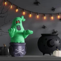 11" Animated Plush Cauldron Ghost Halloween Decorative Prop Green - Hyde And EEK! Boutiqueâ„¢