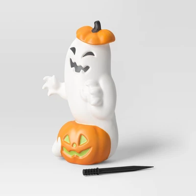 23" Light And Sound Pumpkin And Ghost Outdoor Halloween Decorative Prop - Hyde And EEK! Boutiqueâ„¢: Battery Operated - Image 2