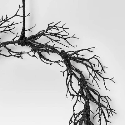 21.5" Basic Artificial Wreath Black - Hyde And EEK! Boutiqueâ„¢ - Image 2