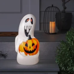 18" Blow Mold Ghost With Jack Halloween Decorative Prop White - Hyde And EEK! Boutique™