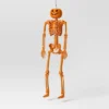 24" Poseable Pumpkin Head Skeleton Halloween Decorative Prop Orange - Hyde And EEK! Boutique™