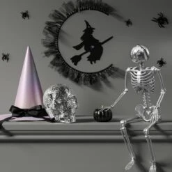 24" Poseable Skeleton With Disco Jack Halloween Decorative Prop Silver - Hyde And EEK! Boutique™