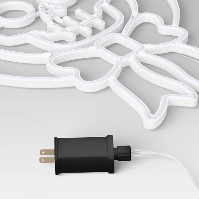 LED Wreath Faux Neon Sign Halloween Novelty Silhouette Lights Orange/White/Green - Hyde And EEK! Boutiqueâ„¢ - Image 3