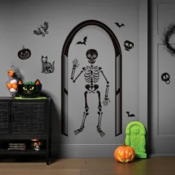 60"x30" Skeleton Unframed Window Cling Wall Art - Hyde And EEK! Boutiqueâ„¢