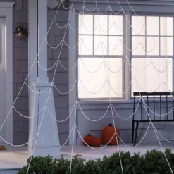 25' Glows Under Blacklight Mega Spiderweb Halloween Decorative Prop White - Hyde And EEK! Boutiqueâ„¢