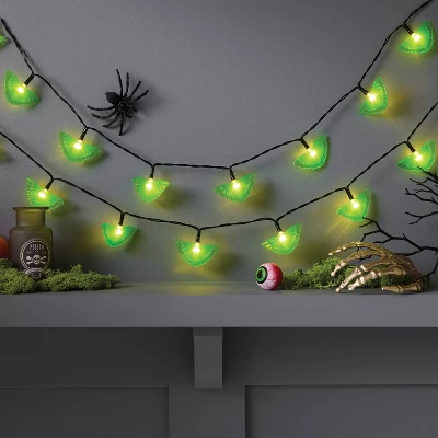 20ct LED Battery Operated Moth Halloween Indoor Outdoor Novelty String Lights Black/White/Green - Hyde And EEK! Boutiqueâ„¢
