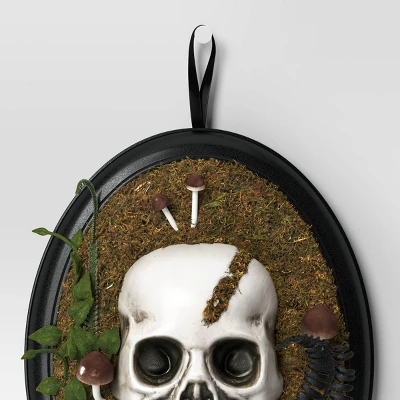 14" Hanging Framed Skull Halloween Decorative Prop - Hyde And EEK! Boutiqueâ„¢ - Image 2