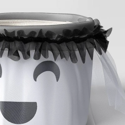 Halloween Light Up Plush Ghost Round Polyester Trick Or Treat Pail - Hyde And EEK! Boutiqueâ„¢ - Image 4