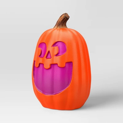 20" Lit Pumpkin Happy Jack Halloween Decorative Prop With Timer - Hyde And EEK! Boutiqueâ„¢ - Image 2