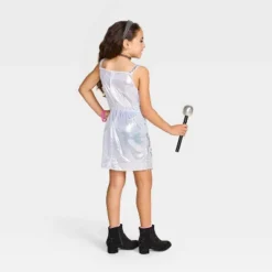 Kids' Pop Star Costume Dress Silver - Hyde And EEK! Boutiqueâ„¢