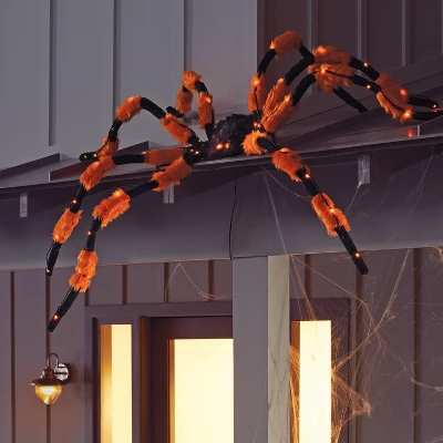 5' LED Lit Hanging Spider - Hyde And EEK! Boutique™: Battery Operated, Indoor/Outdoor Décor