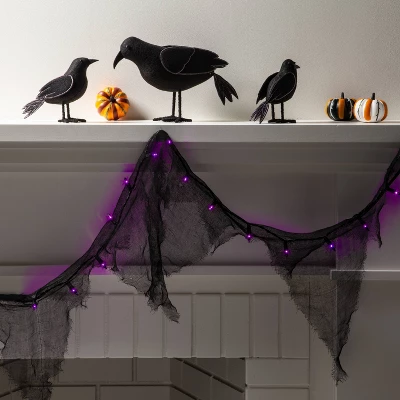 9' Incandescent Gauze Garland Halloween Purple String Lights - Hyde And EEK! Boutiqueâ„¢ - Image 2