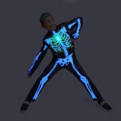 Kids' Glows Under Blacklight Costume Light Up Electric Bones Skeleton - Hyde And EEK! Boutiqueâ„¢