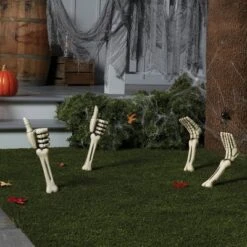 2pk Skeleton Feet Halloween Decorative Yard Stakes - Hyde And EEK! Boutique™: Lawn Decorations, Off-White