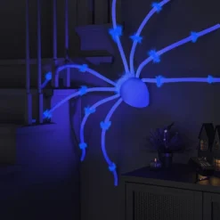 50" Halloween Plush Glows Under Black Light Spider White - Hyde And EEK! Boutique™: Indoor Decor, Polyester, No Battery Required
