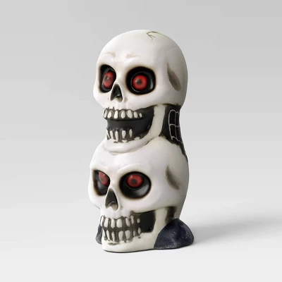 12" Stacked Skulls Blow Mold Halloween Decorative Prop Off-White - Hyde And EEK! Boutiqueâ„¢ - Image 2