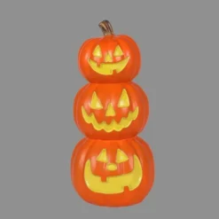 19.75" Lit Triple Stacked Pumpkin Halloween Decorative Prop - Hyde And EEK! Boutique™