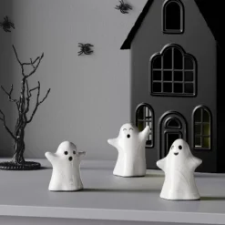 3pc Ghosts Mini Mantle Ceramic Decorative Accent Set - Hyde And EEK! Boutiqueâ„¢
