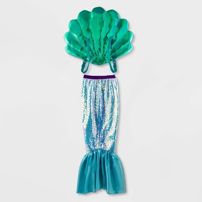 Kids' Adaptive Mermaid Halloween Costume - Hyde And EEK! Boutiqueâ„¢: Sequined Tail, Shiny Wings