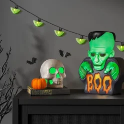 12" Lit Monster Boo Blow Mold Halloween Decorative Prop Green - Hyde And EEK! Boutiqueâ„¢