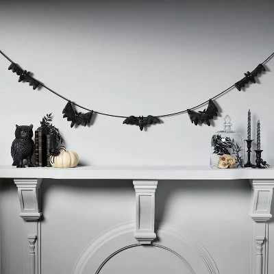 72" Velvet Bat Garland - Black - Hyde And EEK! Boutiqueâ„¢