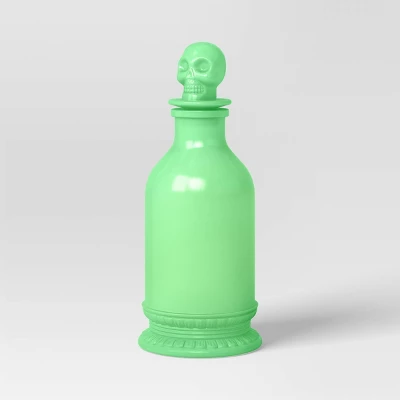 Plastic Blacklight Glow Skull Lid Bottle Figurine - Hyde And EEK! Boutiqueâ„¢ Neon Green - Image 2