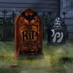 21" 'RIP' Lit Plastic Tombstones Halloween Decorative Prop Gray - Hyde And EEK! Boutique™