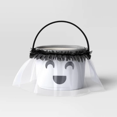 Halloween Light Up Plush Ghost Round Polyester Trick Or Treat Pail - Hyde And EEK! Boutiqueâ„¢ - Image 2