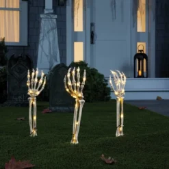 3ct LED Skeleton Arms Halloween Novelty Path Lights With Timer - Hyde And EEK! Boutique™