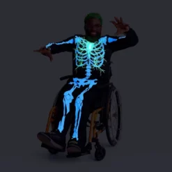 Light Up Glows Under Blacklight Electric Bones Skeleton Adaptive Adult Costume - Hyde And EEK! Boutiqueâ„¢