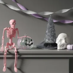 24" Poseable Skeleton Halloween Decorative Prop Pink Blush - Hyde And EEK! Boutique™