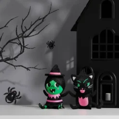 Witch And Cat Duo Figurine - Hyde And EEK! Boutique™ Black