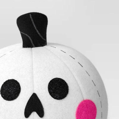 Fabric Pumpkin And Skull Figurine - Hyde And EEK! Boutiqueâ„¢ White - Image 2