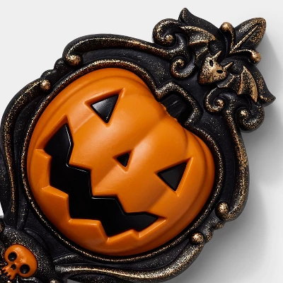 10" Animated Pumpkin Door Knocker Halloween Decorative Prop - Hyde And EEK! Boutiqueâ„¢: Light-Up, Sheltered Outdoor Use, Includes Batteries - Image 2