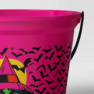 7.64" Witch Halloween Plastic Trick Or Treat Pail Dark Pink - Hyde And EEK! Boutiqueâ„¢ - Image 3