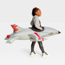 Kids' Fighter Jet Ride On Halloween Costume Inflatable Suits - Hyde And EEK! Boutiqueâ„¢ Gray One Size Fits Most