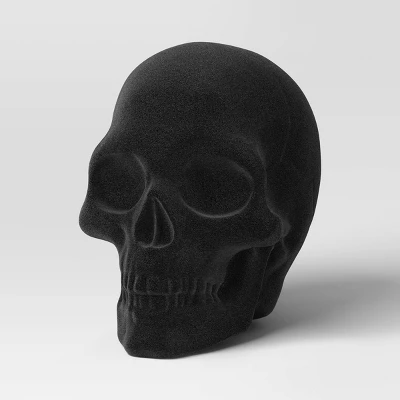 Plastic Flocking Skull Figurine - Hyde And EEK! Boutiqueâ„¢ Black - Image 2