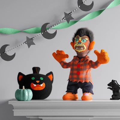 10" Animated Plush Werewolf Halloween Decorative Prop Orange - Hyde And EEK! Boutiqueâ„¢