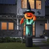 12' Inflatable Pumpkin Witch Halloween Decoration Gray/Orange - Hyde And EEK! Boutique™