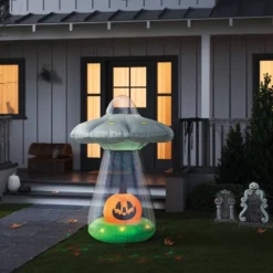 6' Alien Ship And Jack Airblown Inflatable Halloween Decoration Gray - Hyde And EEK! Boutique™