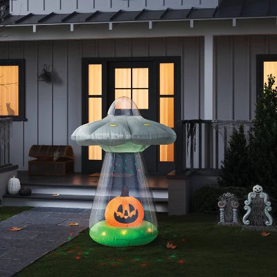 6' Alien Ship And Jack Airblown Inflatable Halloween Decoration Gray - Hyde And EEK! Boutiqueâ„¢
