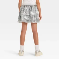 Kids' Pop Star Halloween Costume Apparel Tinsel Skirt - Hyde And EEK! Boutiqueâ„¢ Metallic Silver One Size Fits Most
