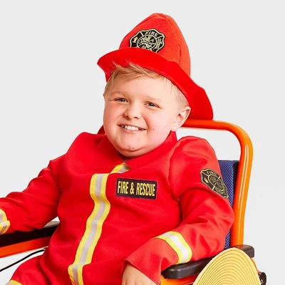 Kids' Glows In The Dark Firefighter With Wheel Cover Adaptive Costume - Hyde And EEK! Boutiqueâ„¢ - Image 2