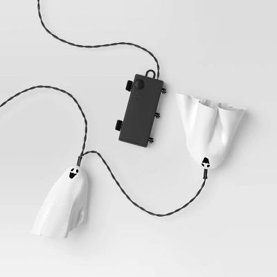 20ct Fabric Happy Ghost Halloween Indoor Outdoor Novelty String Lights With Warm White LEDs - Hyde And EEK! Boutiqueâ„¢ - Image 3