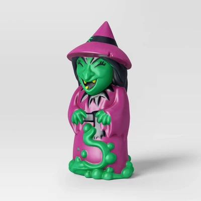 18" Blow Mold Magic Witch Halloween Decorative Prop Green - Hyde And EEK! Boutiqueâ„¢ - Image 2