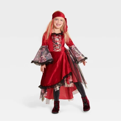 Burgundy Bloom Pirate Kids' Costume Dress - Hyde And EEK! Boutiqueâ„¢ - Image 3