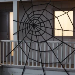 10' Giant Spiderweb Black Halloween Decorative Prop - Hyde And EEK! Boutique™: Indoor/Outdoor Polyester Decor